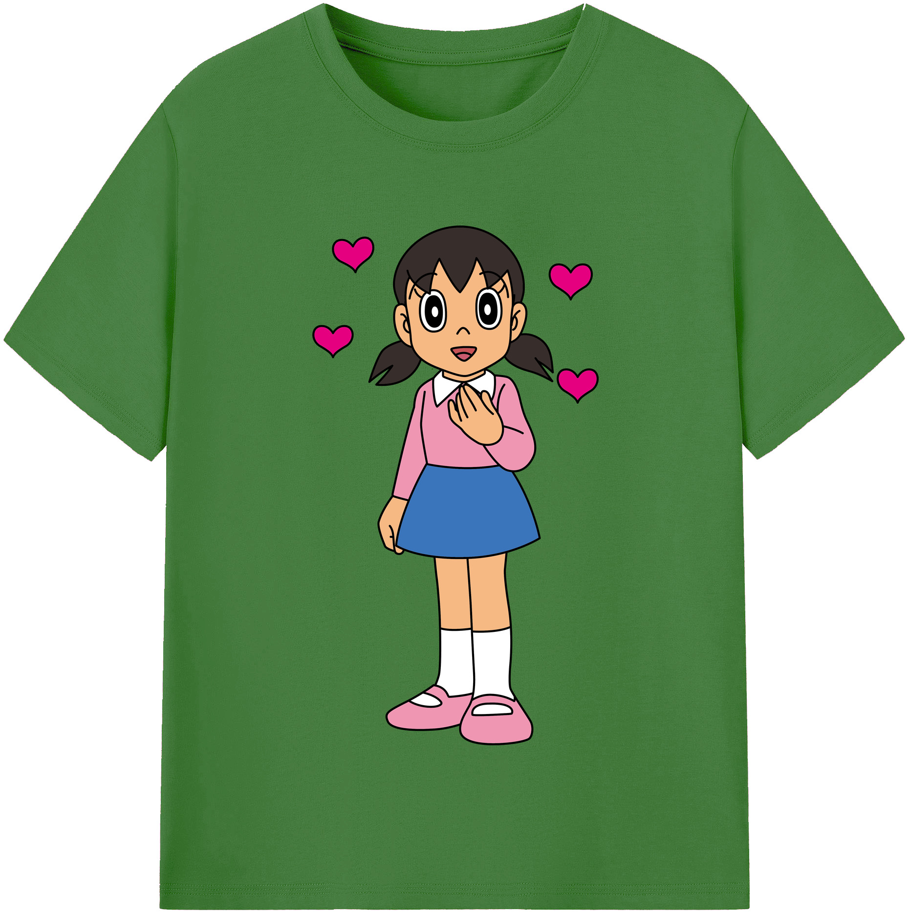 （画像用） ドラえもん みなもと しずか Doraemon Shizuka Minamoto レディースカジュアルプリントTシャツ（綿100％）